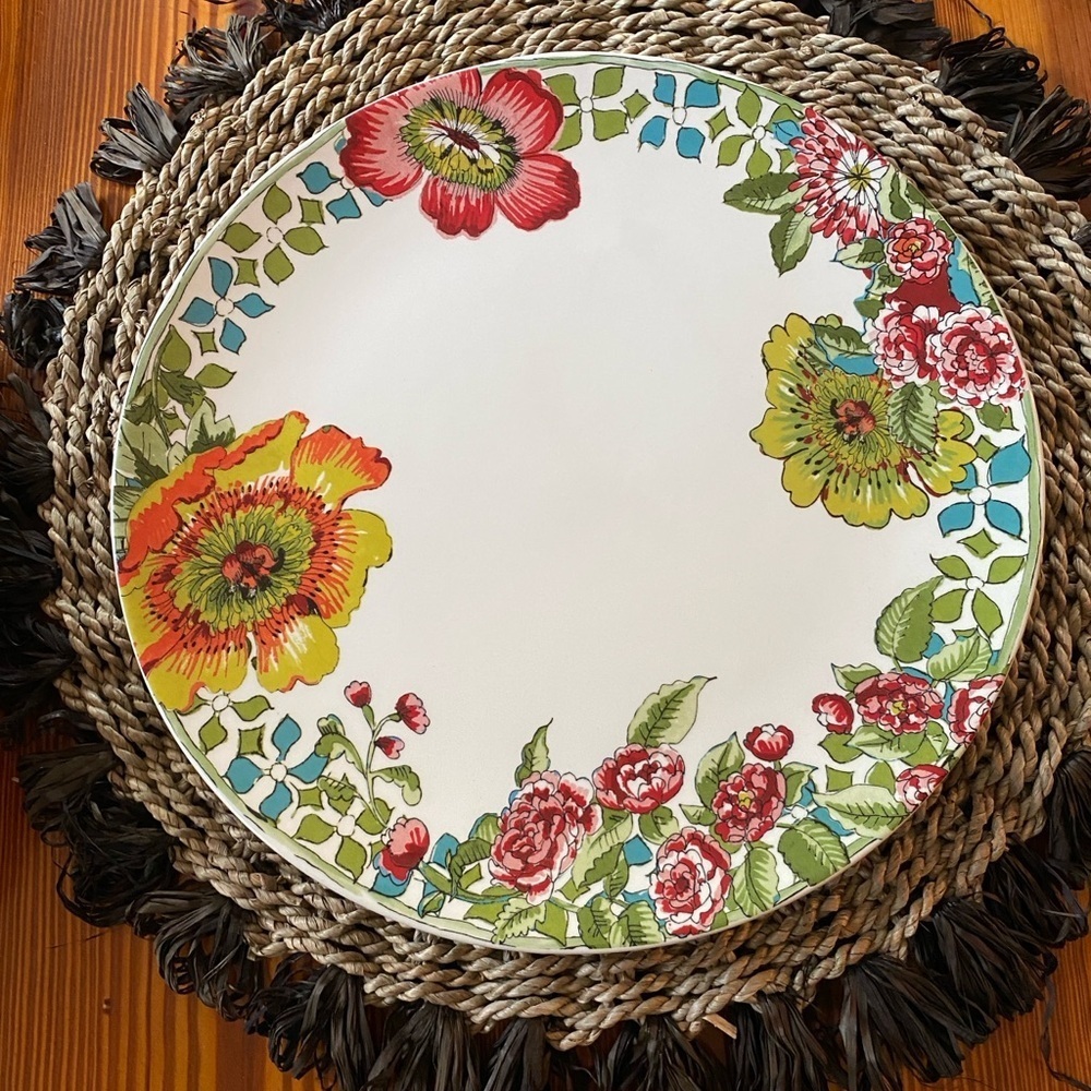 WORLD MARKET Porcelain FLOWER BLOOMS DINNER PLATE - Picture 5 of 6
